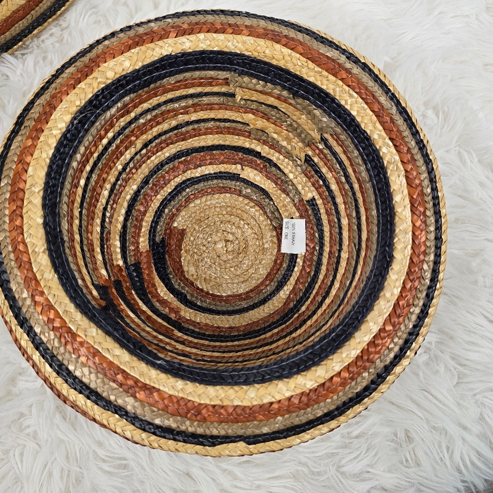 Striped Straw Bag and Hat Set - Picture 5 of 15